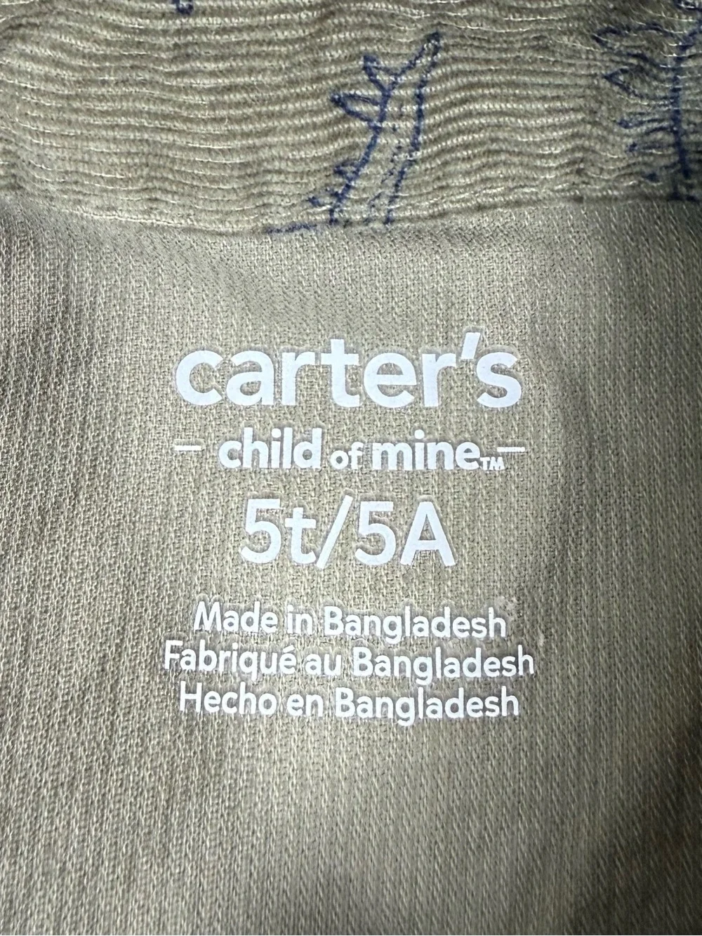 CARTER’S Boys Stegosaurus Dinosaur Corduroy Shirt 5T Cottagecore Outdoorsy Retro